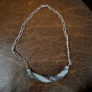 Beaded Silver and Black Necklace